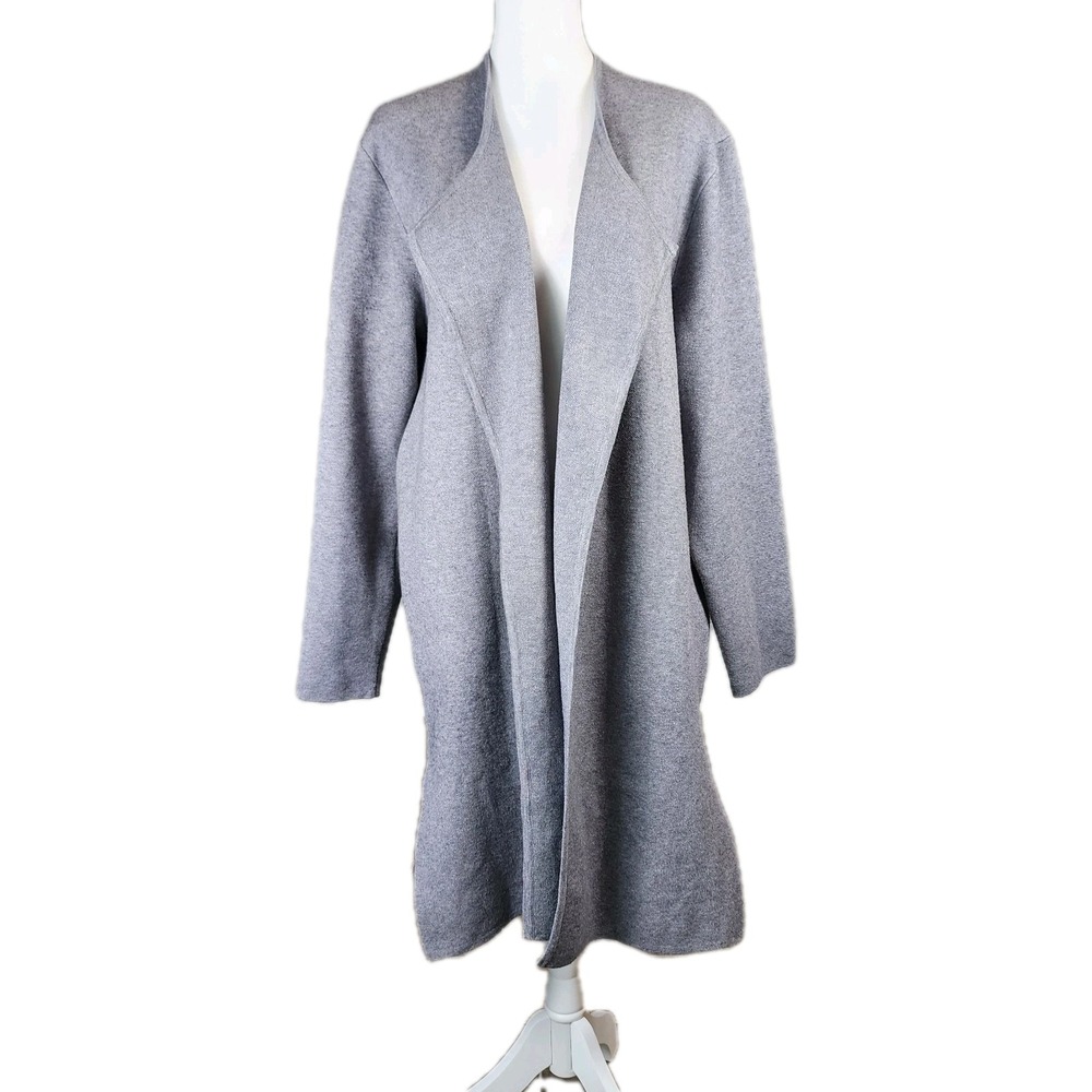 Lillusory Open Front Cardigan Duster Womens XL Gray‎ Cozy Knit Laganlook Minimal